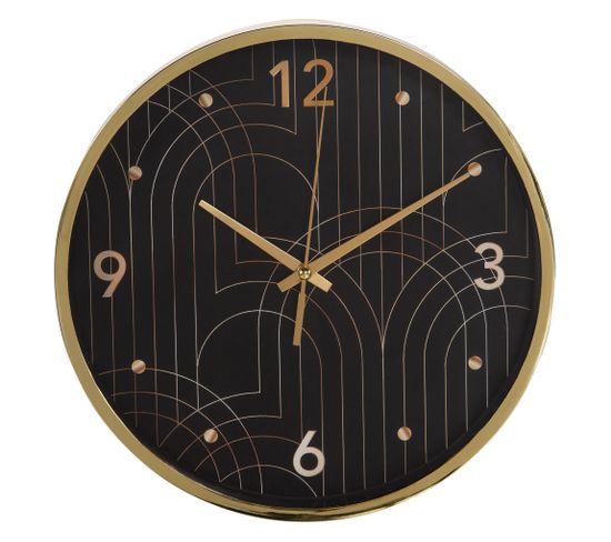 Horloge art déco Ø 24,8 cm VECNA Noir