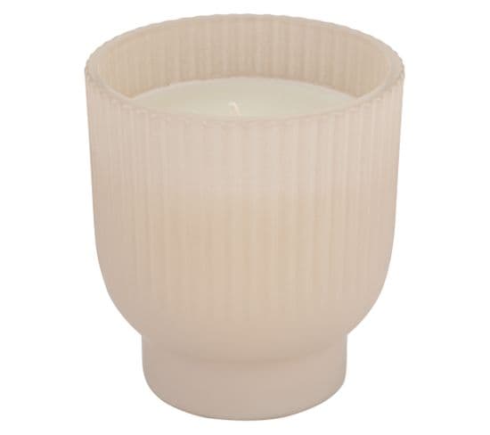 Bougie striée H. 10 cm VIVA Beige