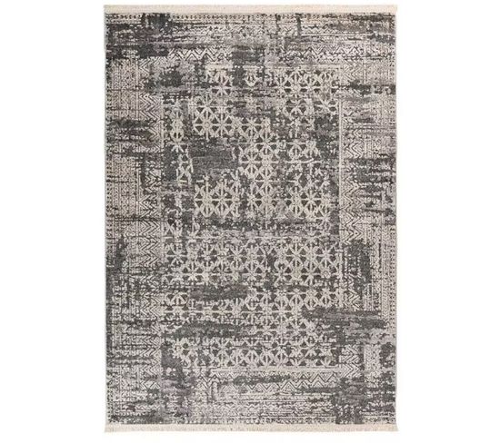 Tapis De Salon Fute En Polypropylène - Gris - 120x170 Cm