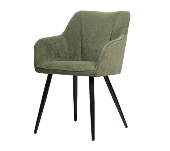 Chaise Repas Rio Vert Pieds Métal Noir - Vert