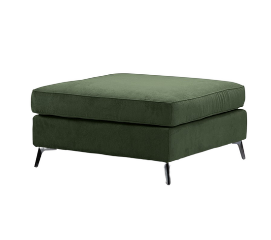 Pouf Carré Isla Velours Côtelé Fjord Vert - Olive