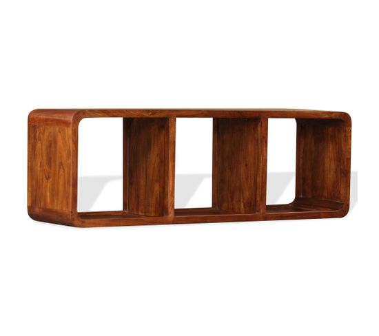 Meuble Télé Buffet TV Télévision Design Pratique Bois Massif Avec Finition En Sesham 120 Cm 2502163