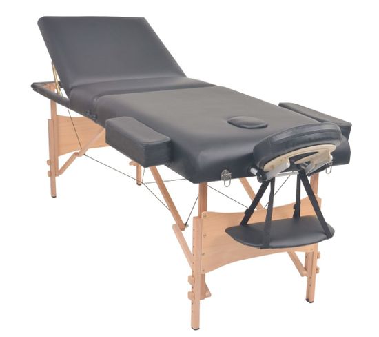 Table De Massage Pliable à 3 Zones 10 Cm D'épaisseur Noir 02_0001869