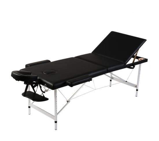 Table Pliable De Massage 3 Zones Avec Cadre En Inox Noir 02_0001888
