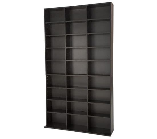 Armoire Étagère Rangement Cd / Dvd Meuble De Rangement Pour 1 000 Cds Mdf Noir 08_0000353