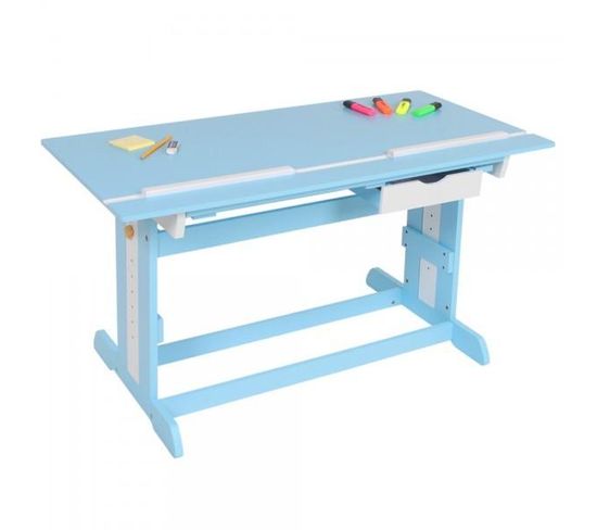 Bureau Enfant Plateau de travail inclinable Bleu