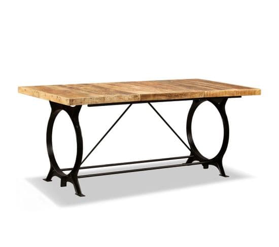 Table De Salon Salle à Manger Design Bois De Manguier Brut 180 Cm 0902317