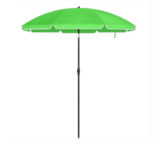 Parasol De Jardin Diamètre 2 M Ombrelle Protection Upf 50+ Inclinable Portable Résistant Au Vent Ba