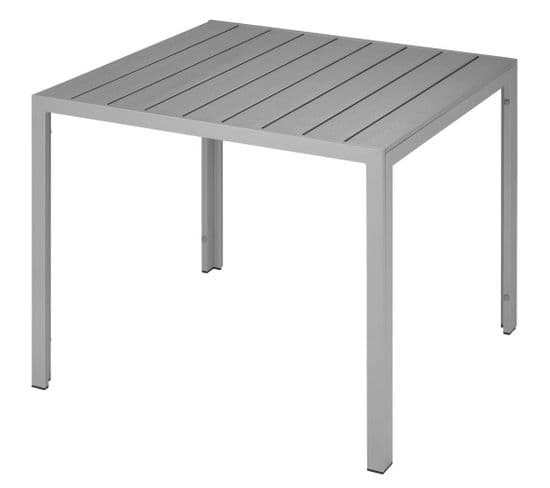 Table De Jardin Aluminium Carrée 90 X 90 Cm Gris 2208256