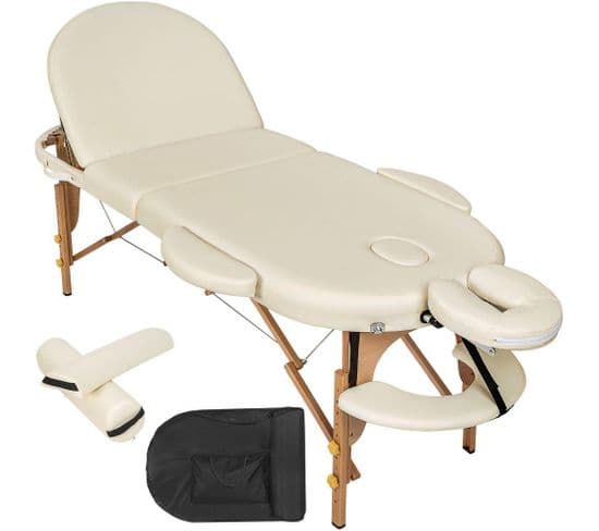 Table De Massage 3 Zones Pliante 10 Cm D’épaisseur Beige 2008129