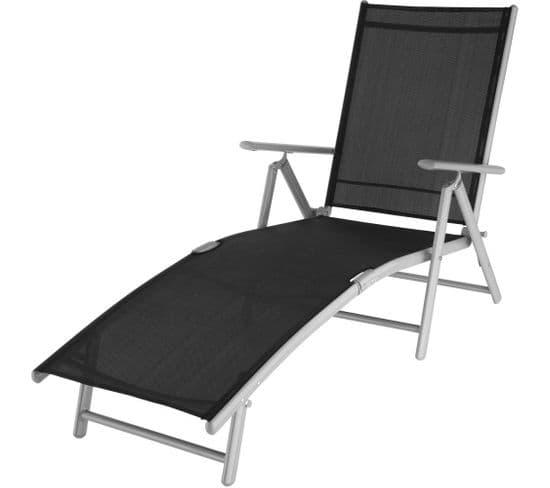 Transat Bain De Soleil Meuble Jardin Noir/gris 2208110