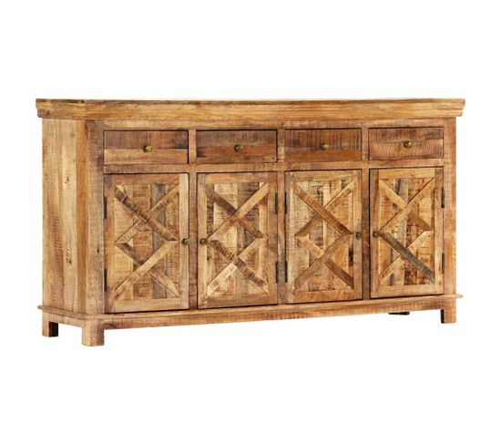 Buffet Bahut Armoire Console Meuble De Rangement Avec 4 Tiroirs 160 Cm Bois Massif De Manguier 4402