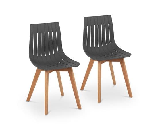 Lot De 2 Chaises 150 Kg Max Surface D'assise De 50 X 47 Cm Coloris Gris 14_0000877