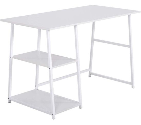 Bureau En Mdf Et Acier En 120cm Blanc 19_0000358