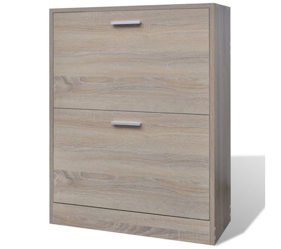 Meuble Armoire À Chaussure Bois Tiroirs 12 Paires 2002041