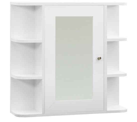 Armoire De toilette Miroir De Salle De Bain 66 X 17 X 63 Cm MDF Blanc
