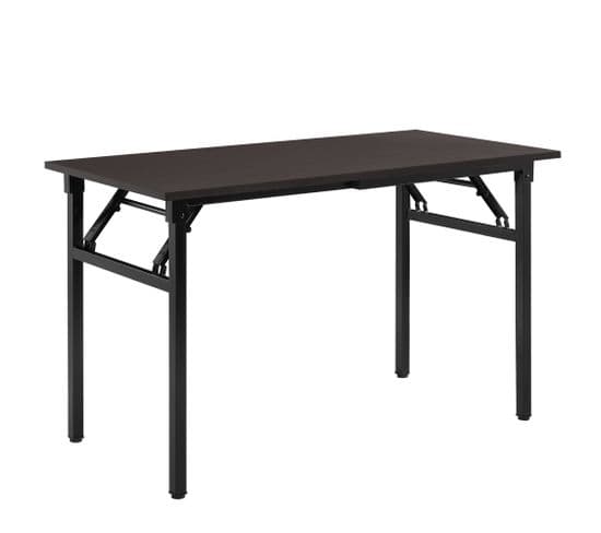 Table Pliant De Cuisine Salle à Manger Hauteur Réglable Pour 4 Personnes 120 Cm Marron Et Noir 03_0