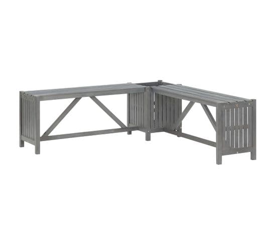 Banc De Jardin Meuble De Patio D'extérieur Terrasse D'angle De Jardin Et Jardinière 117 Cm Bois