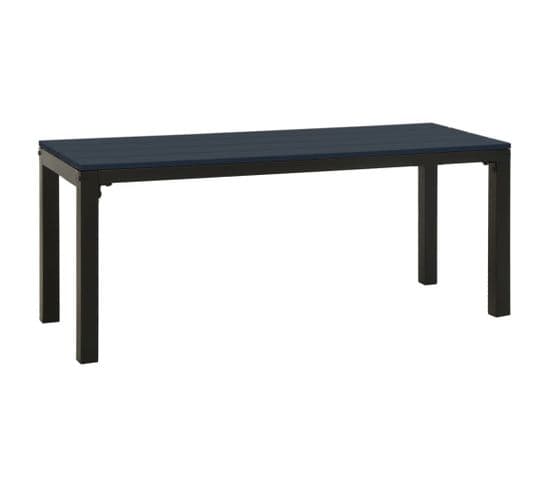 Banc De Jardin Meuble De Patio D'extérieur Terrasse 110 Cm Acier Et Wpc Noir