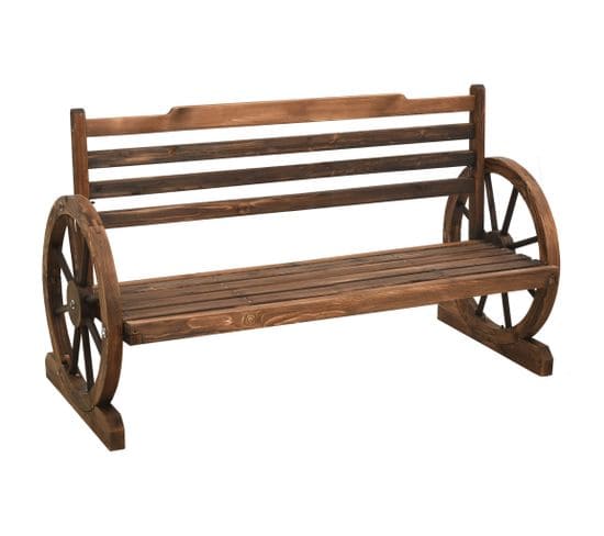 Banc De Jardin Meuble De Patio D'extérieur Terrasse 112 X 61 X 78 Cm Bois De Sapin Massif 02_001117