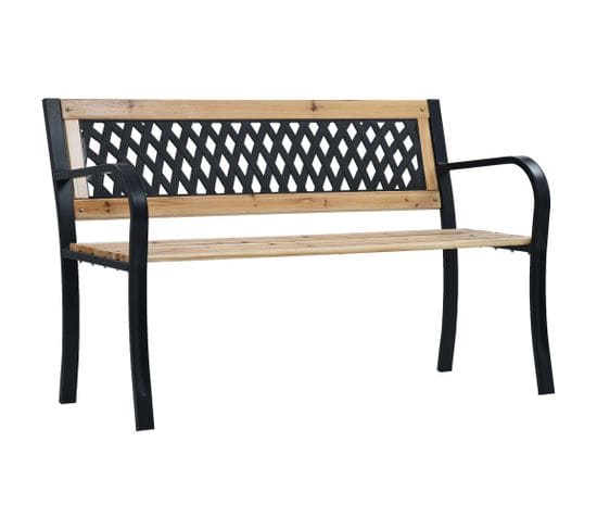 Banc De Jardin Meuble De Patio D'extérieur Terrasse 120 X 53 X 77 Cm Bois 02_0011191