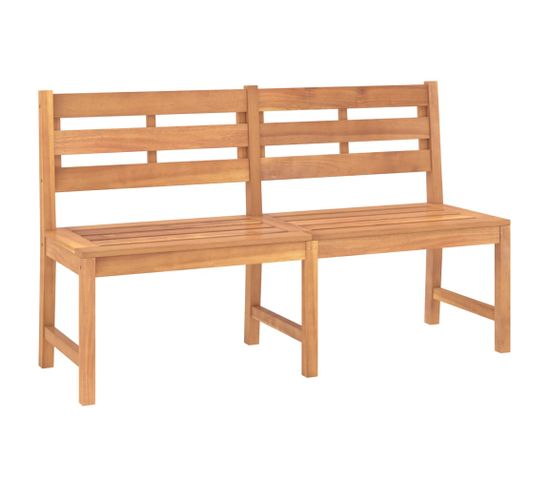 Banc De Jardin Meuble De Patio D'extérieur Terrasse 150 X 59 X 90 Cm Bois De Teck Massif 02_001124