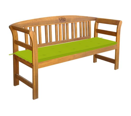 Banc De Jardin Meuble De Patio D'extérieur Terrasse Avec Coussin 157 X 45 X 82,5 Cm Bois D'acacia