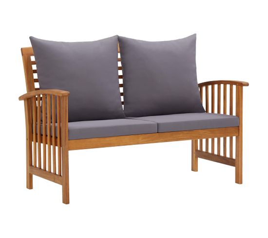 Banc De Jardin Meuble De Patio D'extérieur Terrasse Avec Coussins 119 X 67 X 83 Cm Bois Solide