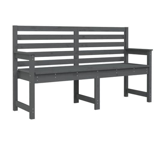 Banc De Jardin Meuble De Patio D'extérieur Terrasse 159,5 X 48 X 91,5 Cm Bois Massif De Pin Gris 02