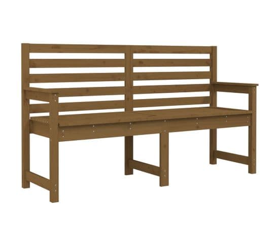 Banc De Jardin Meuble De Patio D'extérieur Terrasse 159,5 X 48 X 91,5 Cm Bois De Pin Massif Marron