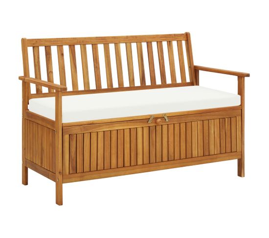 Banc De Jardin Meuble De Patio D'extérieur Terrasse De Rangement De Jardin 120 X 63 X 84 Cm Bois