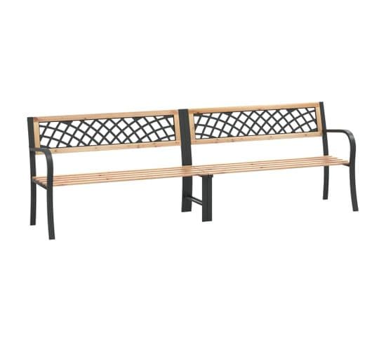 Banc De Jardin Meuble De Patio D'extérieur Terrasse Double De Jardin 238 Cm Bois De Pin Chinois