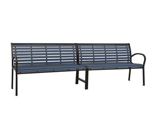 Banc De Jardin Meuble De Patio D'extérieur Terrasse Double De Jardin 251 X 62 X 82 Cm Acier Et Wpc