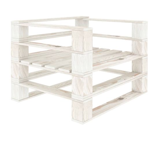 Fauteuil Palette De Jardin Bois 80 X 67,5 X 60,8 Cm Blanc 02_0011872