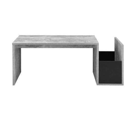 Table Basse Pour Salon Avec Compartiment De Stockage 90 Cm Gris Noir 03_0006168
