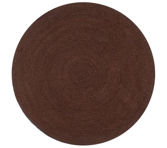 Tapis Fait à La Main Jute Rond 120 Cm Marron Dec023467