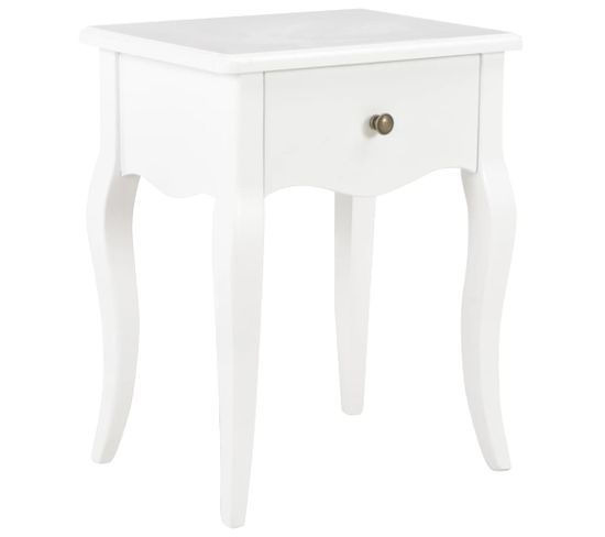 Table De Nuit Chevet Commode Armoire Meuble Chambre Blanc 40 X 30 X 50 Cm Bois De Pin Massif 140212