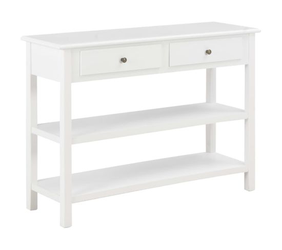 Buffet Bahut Armoire Console Meuble De Rangement Blanc 110 Cm Mdf 4402280