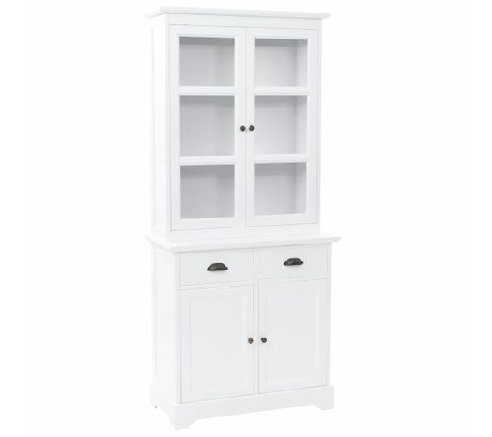 Buffet Bahut Armoire Console Meuble De Rangement Vaisselier Avec 4 Portes Mdf Et Bois De Pin 180 Cm