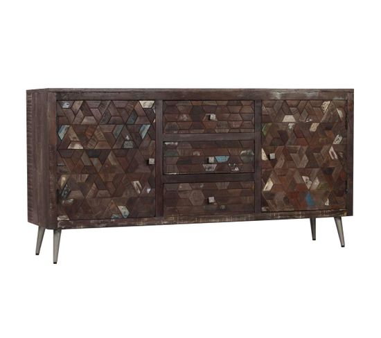 Buffet Bahut Armoire Console Meuble De Rangement Bois De Récupération Solide 160 Cm 4402097