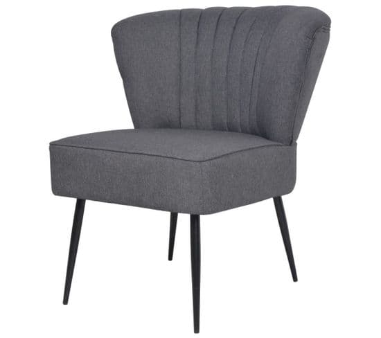 Fauteuil Chaise Siège Lounge Design Club Sofa Salon De Cocktail Gris Foncé 1102315