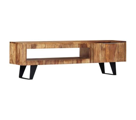 Meuble Télé Buffet TV Télévision Design Pratique 140 Cm Bois Massif De Sesham 2502073