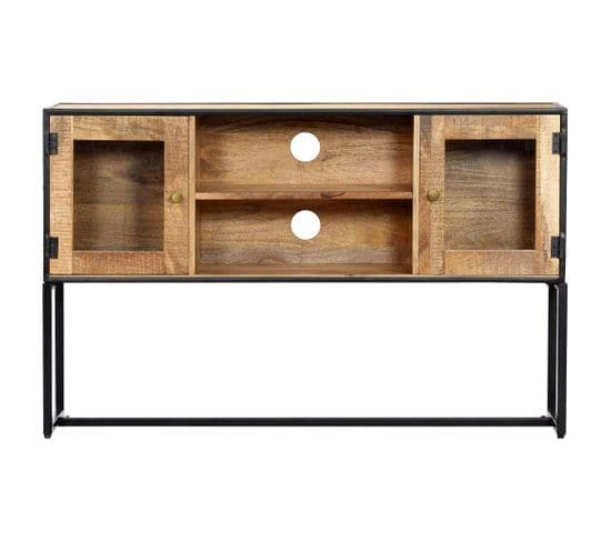 Meuble Télé Buffet TV Télévision Design Pratique 120 Cm Bois De Récupération Massif 2502273