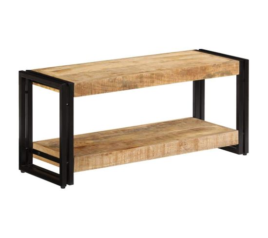 Meuble Télé Buffet TV Télévision Design Pratique 90 Cm Bois De Manguier Massif 2502028