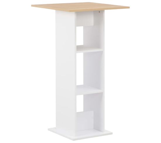 Table Haute Mange Debout Bar Bistrot Blanc 110 Cm 0902059