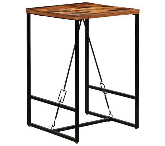 Table Haute Mange Debout Bar Bistrot Bois Recyclé Solide 106 Cm 0902096