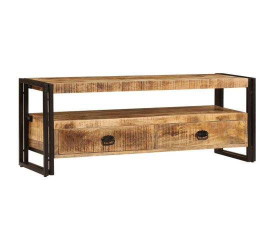 Meuble Télé Buffet TV Télévision Design Pratique 120 Cm Bois Solide De Manguier 2502063