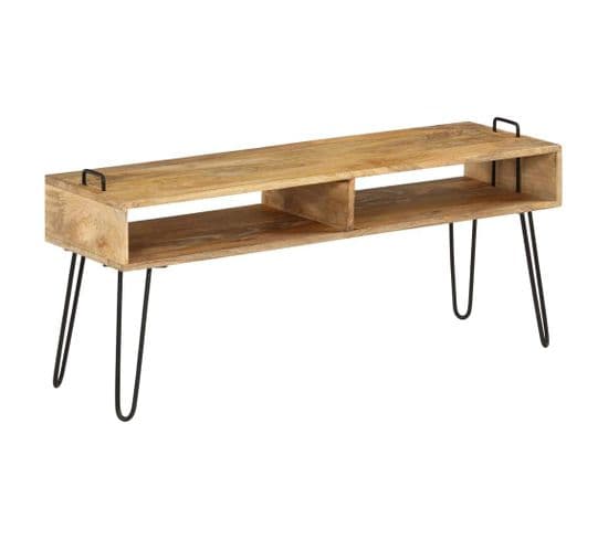 Meuble Télé Buffet Tv Télévision Design Pratique Bois De Manguier Massif 110 Cm 2502133