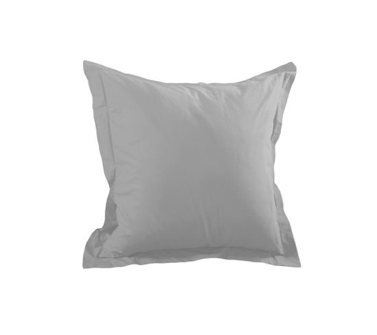 Taie D'oreiller Unie En Coton - 65x65 Cm - Gris Perle