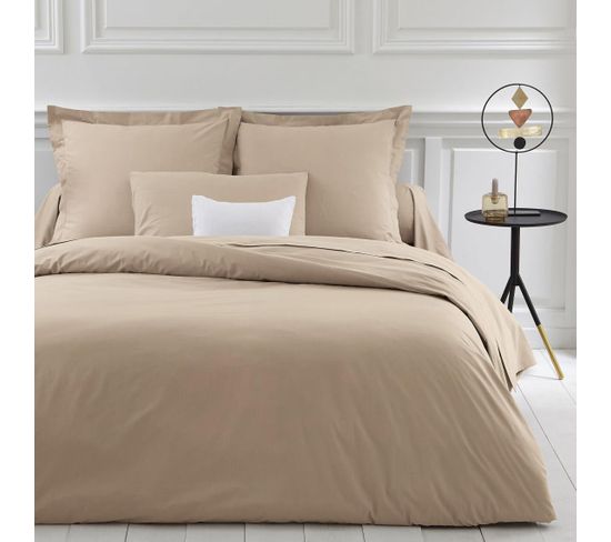 Housse De Couette Percale Coton Tertio®  Beige -200 X 200